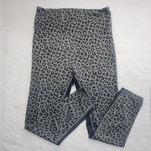 ALL FENIX Black Avery Cheetah-Print Active‎ Leggings Size Medium Sporty - Picture 3 of 11